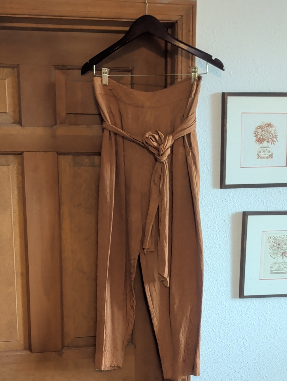 Anthropologie Wide-Leg Jumpsuit in Gold